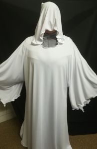 Adult Female Costumes to Hire - White dress with Hood